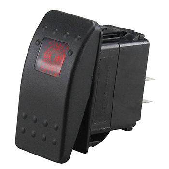 Fastronix, Individual Rocker Switch, Lighted, Red, Each
