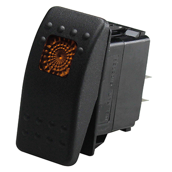 Fastronix, Individual Rocker Switch, Lighted, Amber, Each