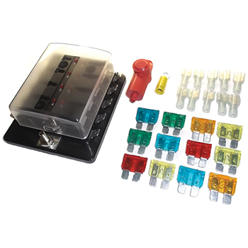 Fastronix, Auxiliary Fuse Panel Kit with LED Indicator, 10 Circuit,