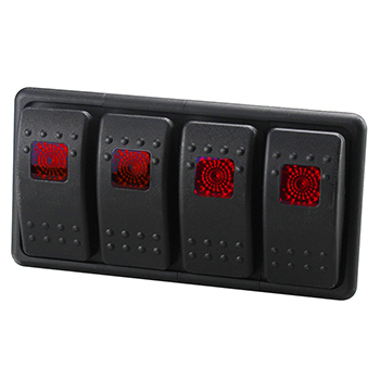 Fastronix, Rocker Switch Panel, Quad, Red