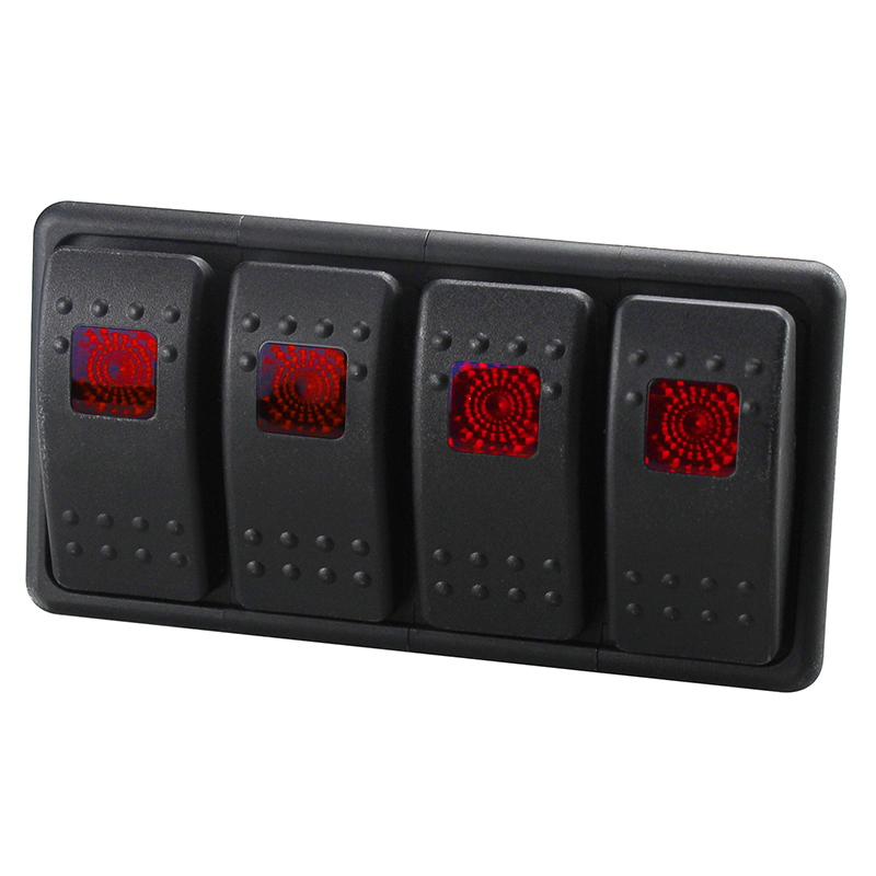 Fastronix, Rocker Switch Panel, Quad, Red