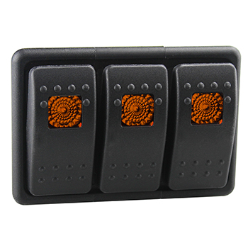 Fastronix, Rocker Switch Panel, Triple, Amber