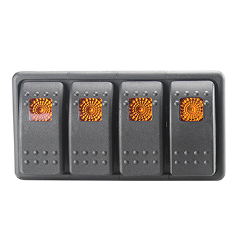 Fastronix, Rocker Switch Panel, Quad, Amber