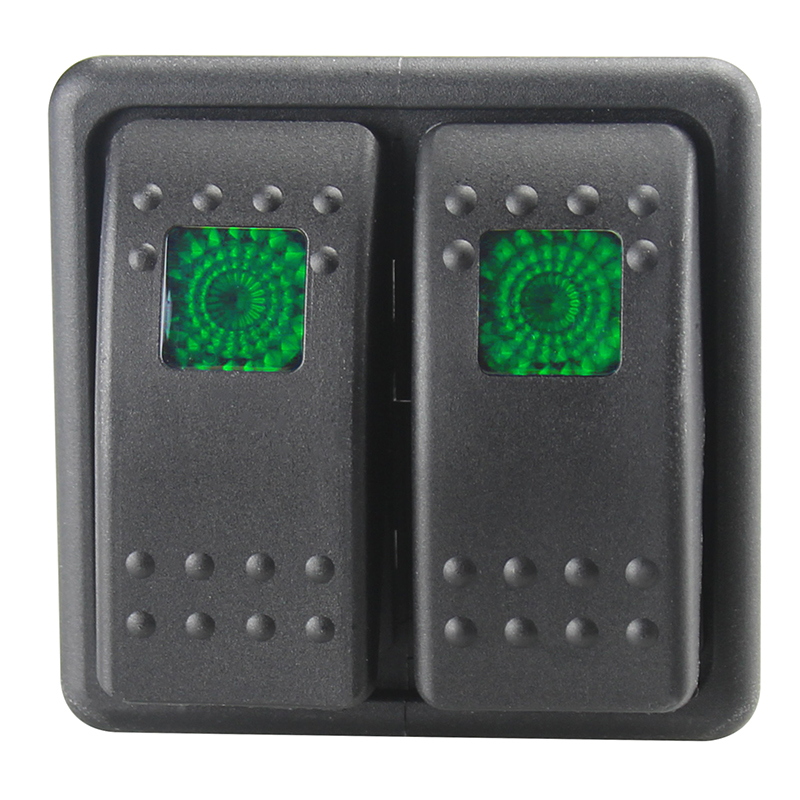 Fastronix, Rocker Switch Panel, Dual, Green