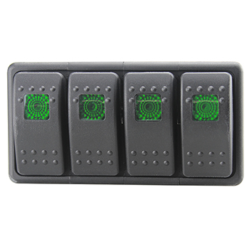 Fastronix, Rocker Switch Panel, Quad, Green