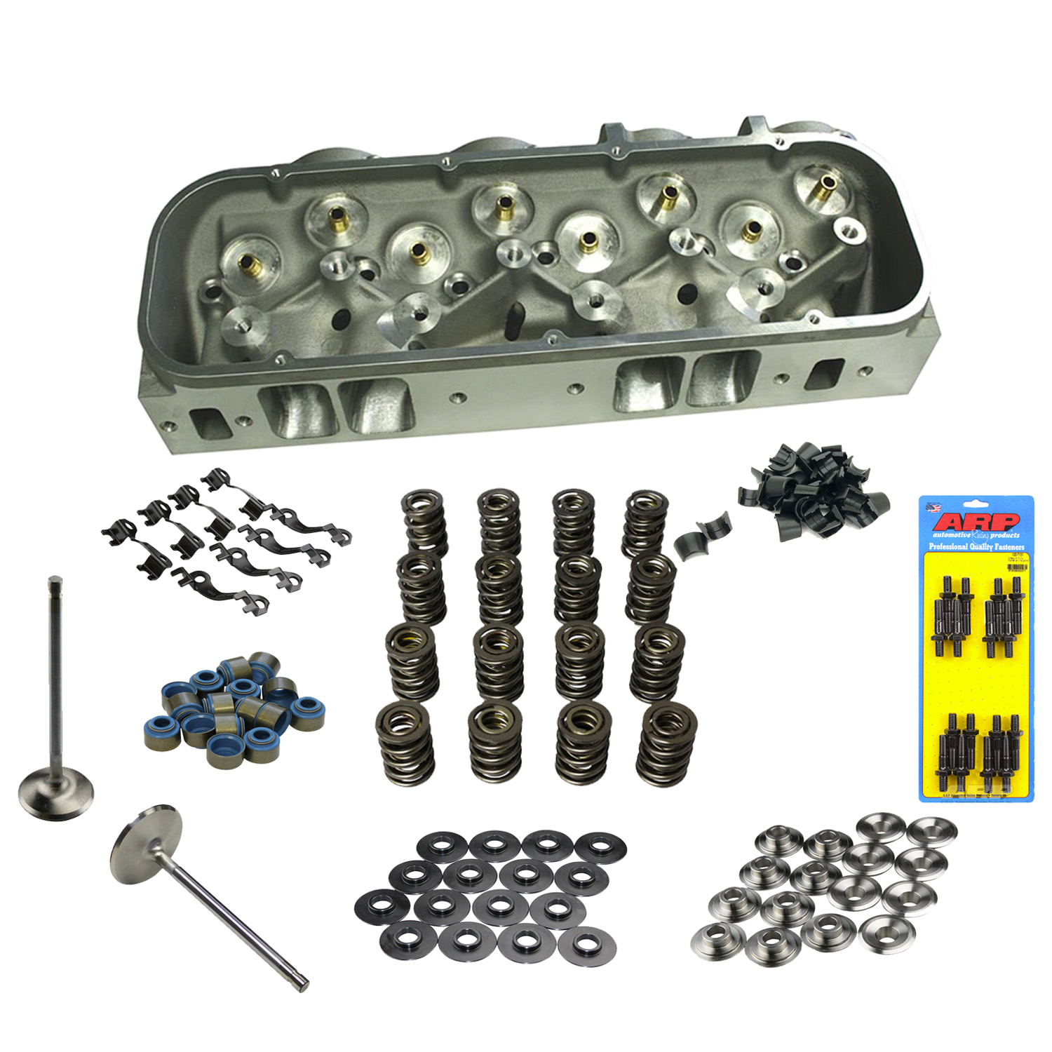 Goodwin Copetition CNC Pro Ported Chev BB Aluminum Heads, 350cc/121cc, 1.625