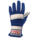 G-Force, G5 SFI 3.3/5 Single Layer Racing Gloves with Leather Palms, Adult, Large, Blue