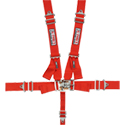 G-Force, Pro-Series, 5-Point, Twin Individual Latch & Link Harness, Pull Down, Red