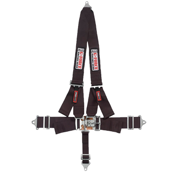 G-Force, Pro-Series Harness Set, 4-Point V-Type, Latch & Link, Pull Down, Black, 3