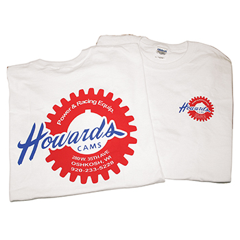 Howards Cams T-Shirt, White w/Retro Logo, 3X-Large