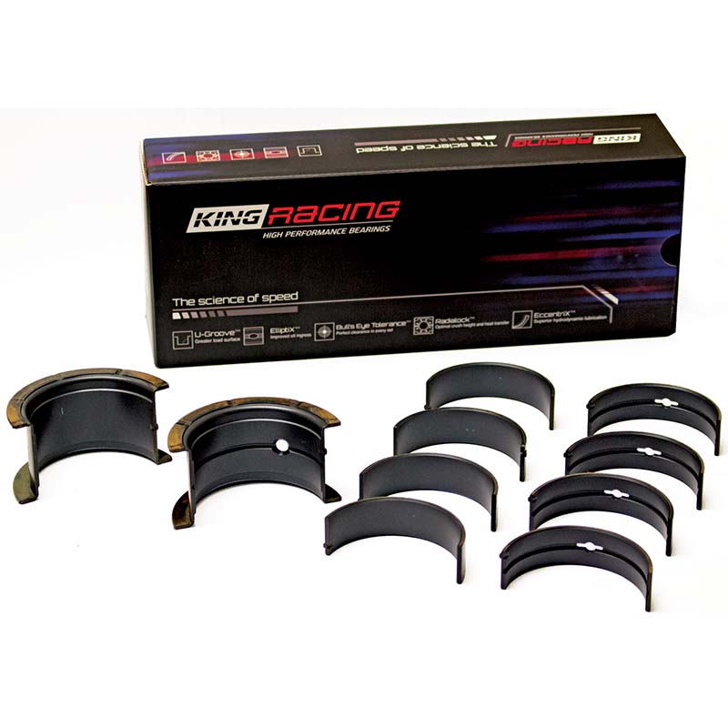 King, pMax-Black Coated Race Main Bearings, Chev LS-Series, Std.