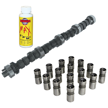 Howards Cams, Max Certified Hydraulic Flat Tappet Camshaft & Lifter Kit, Ford BB with Direct Lube Lifters
