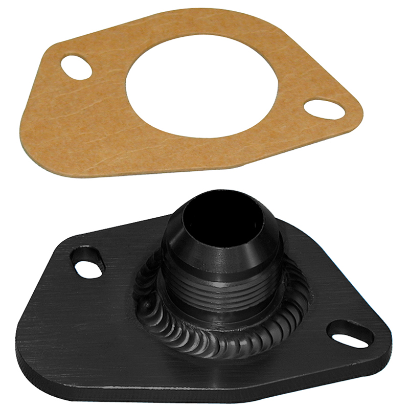 Moroso, 16AN Filler Neck, Ford Small Block/Windsor, Straight Water Neck, Gasket Seal, Aluminum, Sold as Each