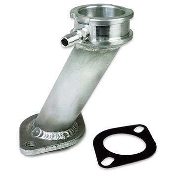 Moroso, Extended Water Filler Neck, Chevrolet Small Block/BigBlock/90 Degree V6, 45 Degree Style, Aluminum, Sold as Each