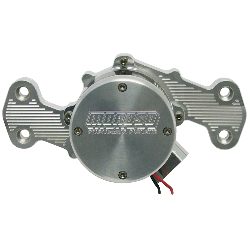 Moroso, Billet Electric Water Pump, Chevrolet Small Block, Aluminum, 12-Volt and 16-Volt, -16 AN Inlet, Sold as Each