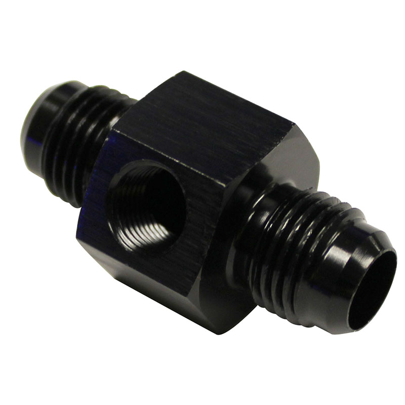 Moroso, Fuel Pressure Gauge Fitting, -6 AN to -6 AN, Black