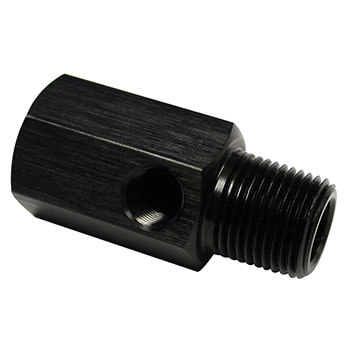 Moroso, Fuel Gauge Fitting, 3/8 NPT Female to 3/8 NPT Male, Black