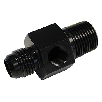 Moroso, Fuel Gauge Fitting, 3/8 NPT Male to -6AN Male, Black