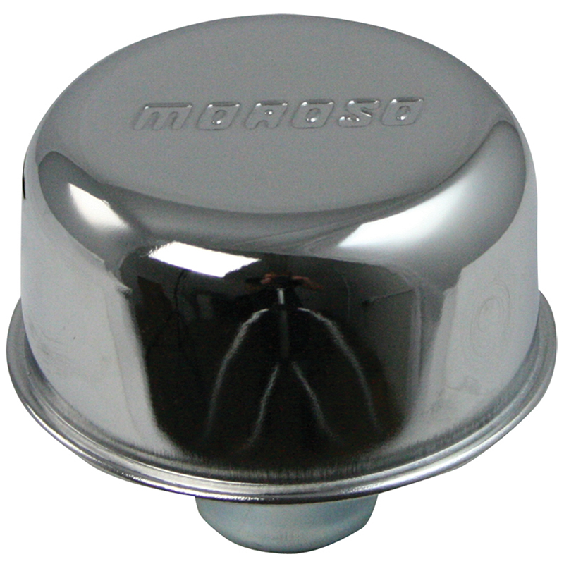Moroso, Valve Cover Breather, Chrome, 1 w/PCV Grommet