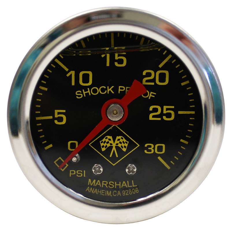 Marshall, Shock Proof Direct Mount Fuel Pressure Gauge, 0-30 psi, 1.6