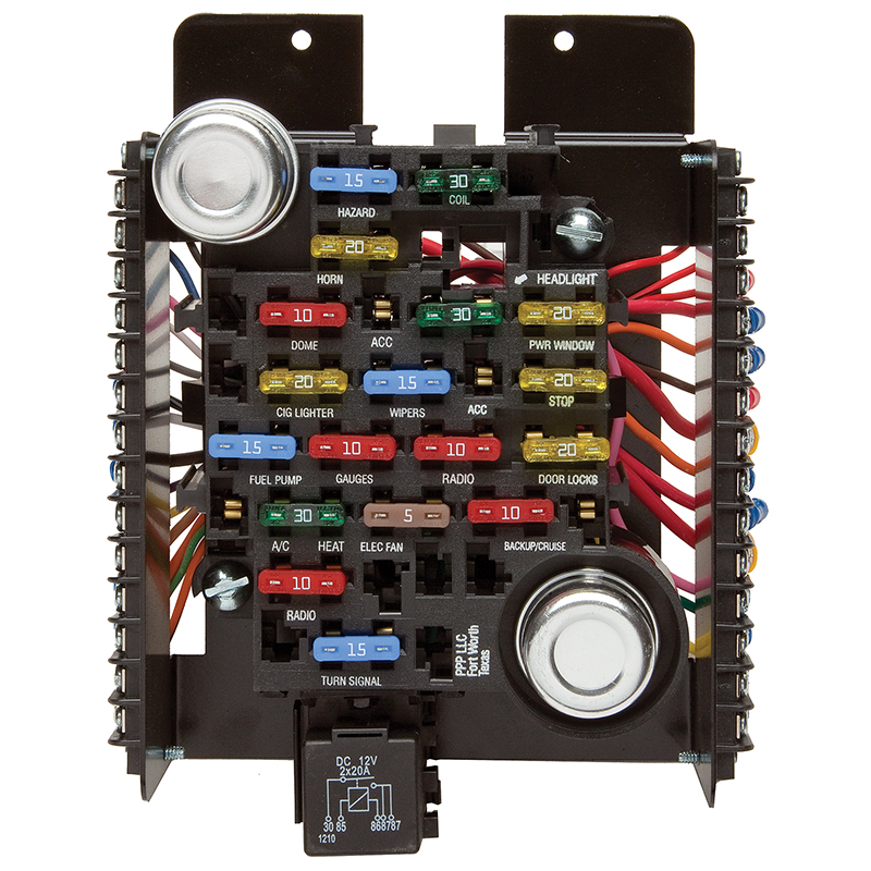 Painless, Universal Pre-Wired Fuse Block, 20 Circuit, 18-Fuse ATO