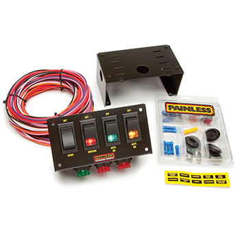 Painless, 4-Switch Fused Panel w/ Wiring & Hardware
