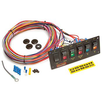 Painless, 6-Switch Lighted Non-Fused Rocker Switch Panel w/ Wiring