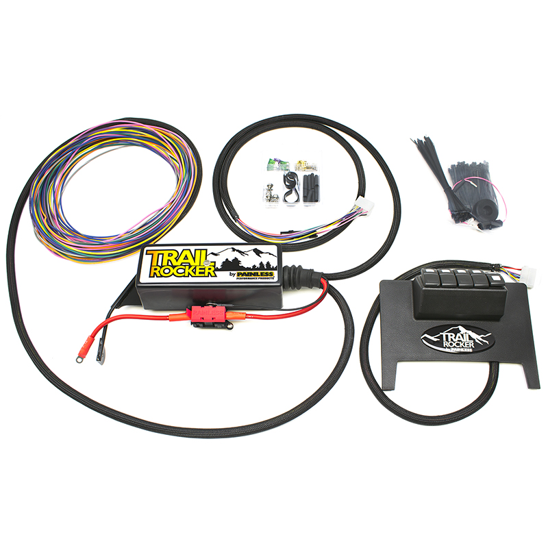 Painless, Trail Rocker Accessory Control System Jeep Wrangler JK 11-18, Auto. Only, Black Dash Panel