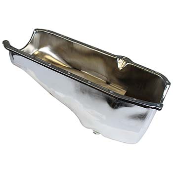 Power Products, Stock Replacement Oil Pan, Chev SB 86-Up, Chrome