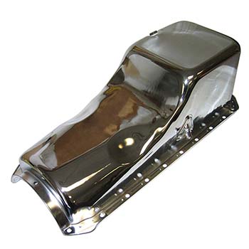 Power Products, Stock Replacement Oil Pan, Chev BB Mark IV, Chrome