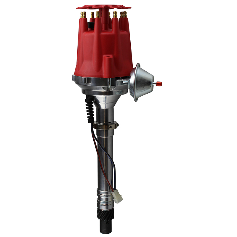 Power Products, Billet Racing Distributor, Chev SB/BB, w/ Vacuum Advance, Red Cap, Sold as Each