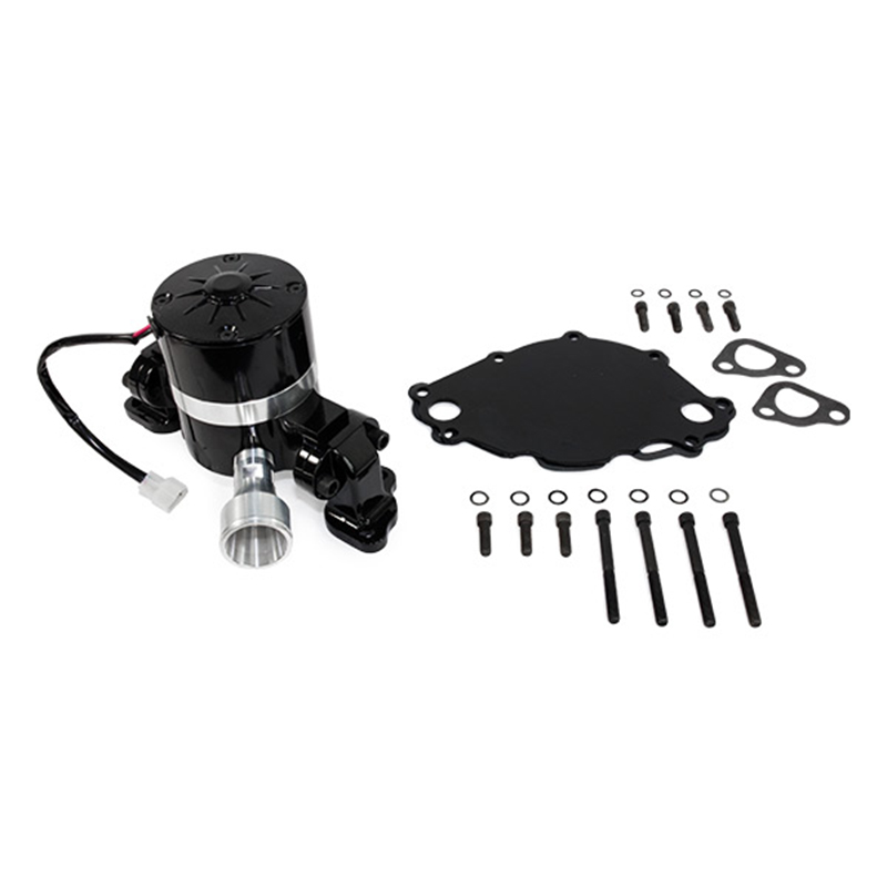 Power Products, Aluminum Electric Water Pump, Ford Small Block w/Backing Plate, Black, Sold as Each