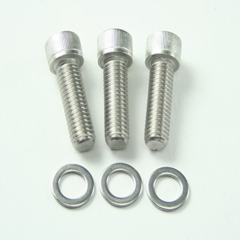 Power Products, Oil Filter Housing Allen Head Bolts w/ Washers, Pontiac V8, Stainless Steel