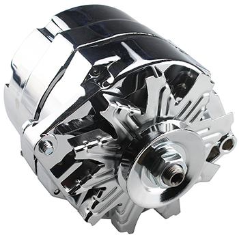 Power Products High Output 1-Wire Alternator, GM, 100 amp, 10si Case, Chrome