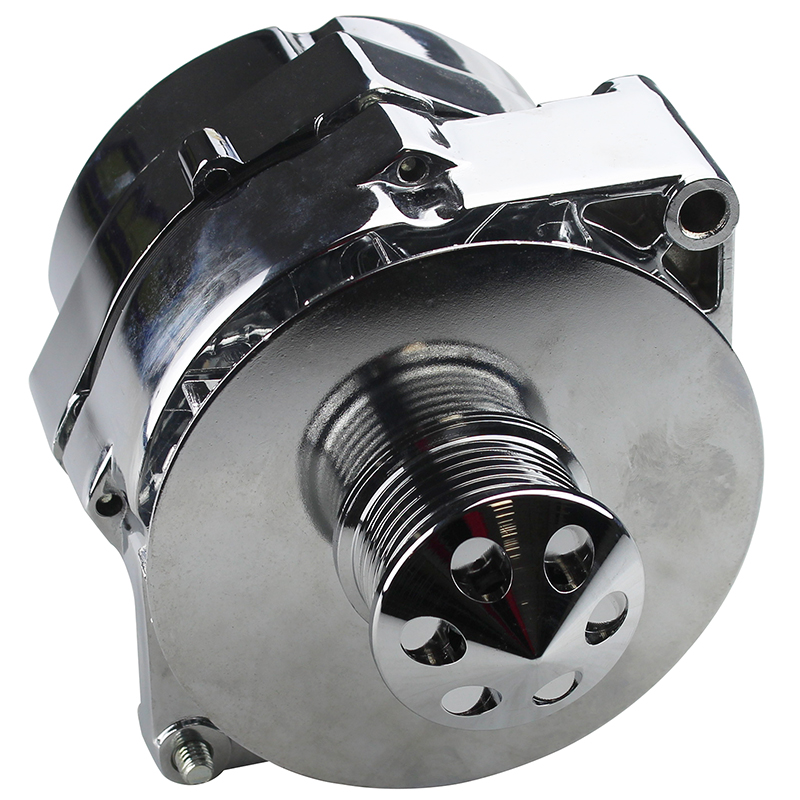 Power Products, High Output 1-Wire Alternator, GM, 100 amp, 10si Case, Chrome, 6 Rib Pulley