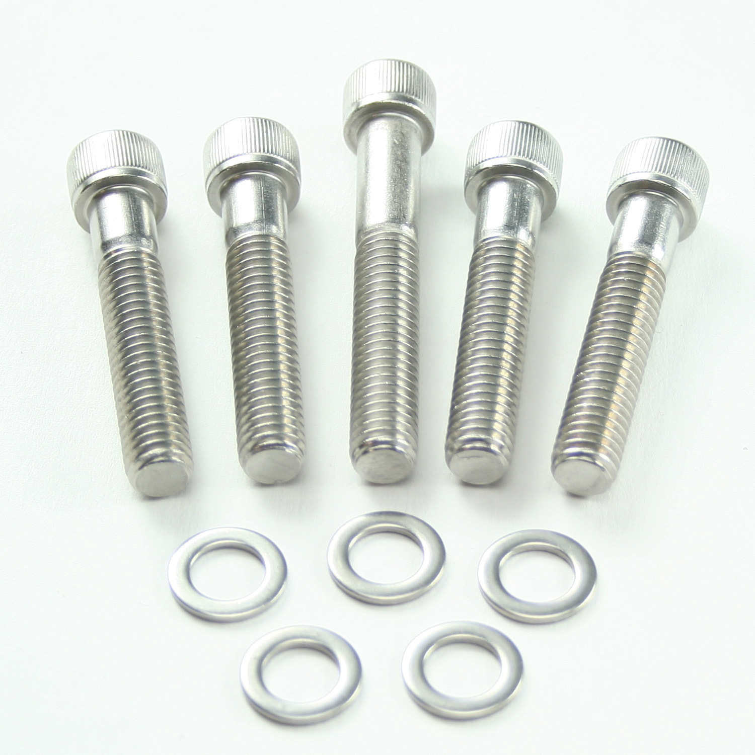 Power Products, Water Pump Allen Head Bolts w/ Washers, Chev SB/BB/Vortec, Short & Long Pump, Stainless Steel, Set of 5