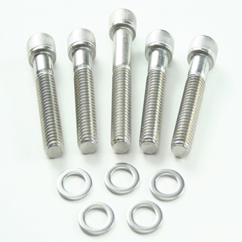 Power Products, Water Pump Allen Head Bolts w/ Washers, Chev SB/BB/Vortec, Short & Long Pump, Stainless Steel, Set of 5
