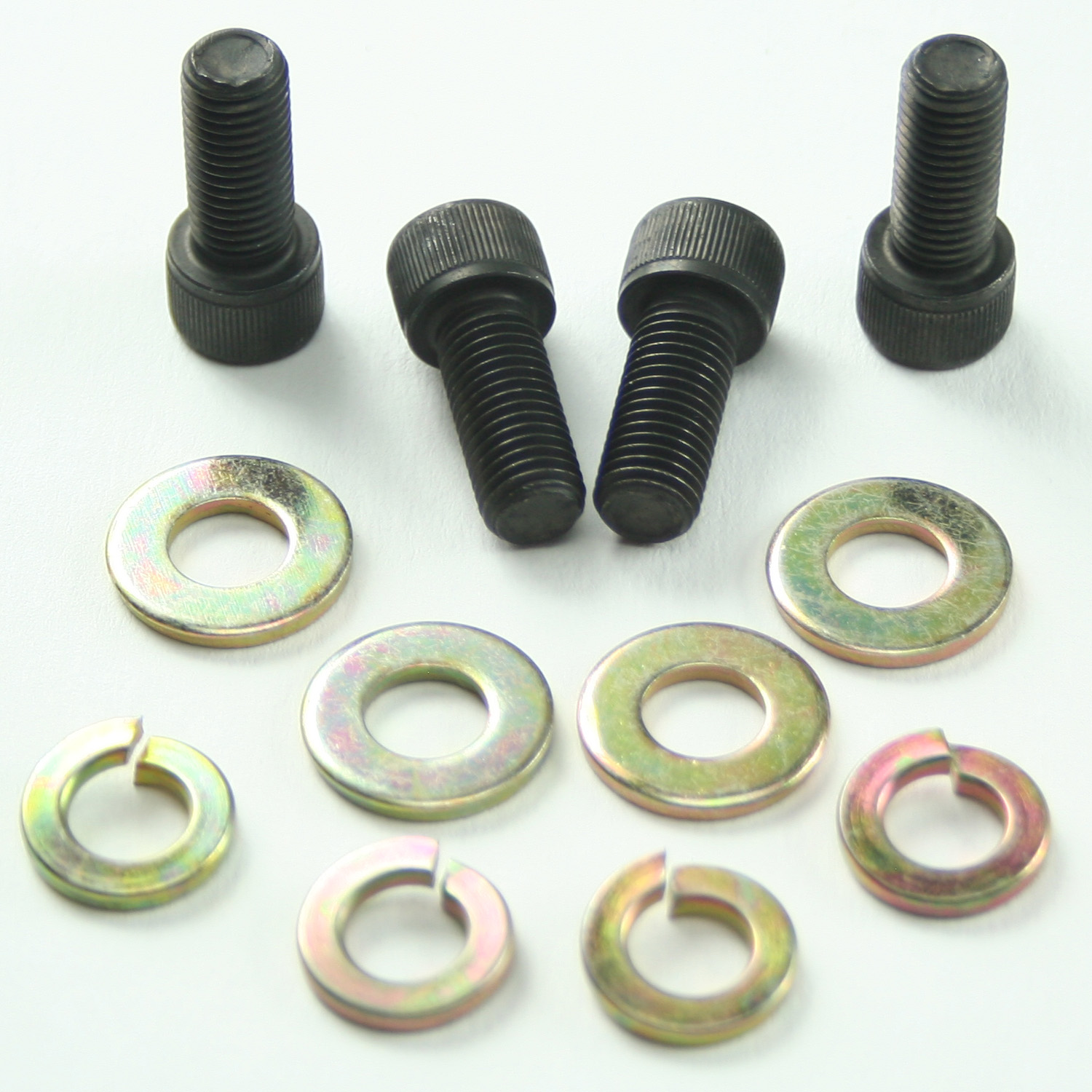 Power Products, Water Pump Pulley Bolts w/ Washers, Chev/Ford/Pontiac, Black Oxide