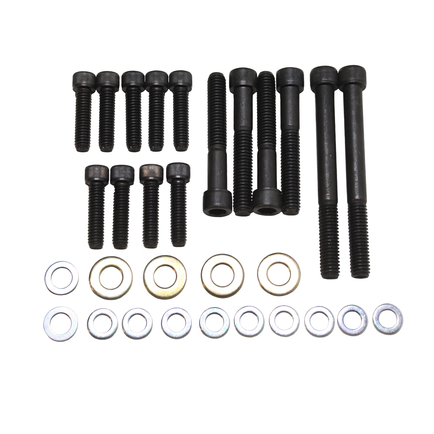 Power Products, Water Pump/Front Cover Allen Head Bolt Kit, Pontiac 326-455, Black Oxide