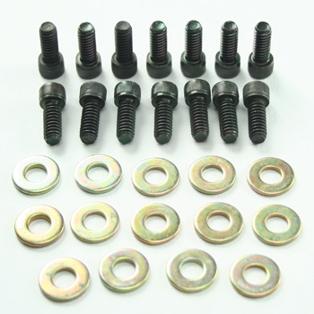 Power Products, Valve Cover Allen Head Bolts w/ Washers, Chev BB/Ford 429-460, Black Oxide