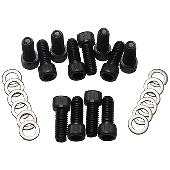 Power Products, Intake Bolts w/ Washers, AMC V8, Allen Head, Black Oxide, Set of 12