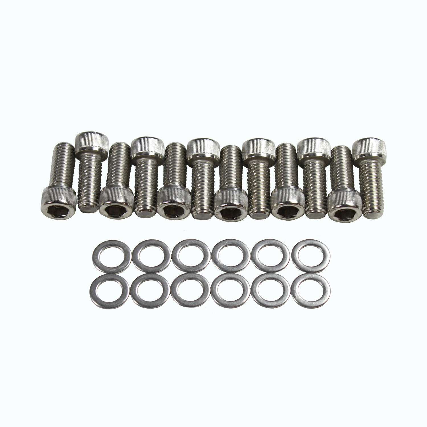 Power Products, Intake Bolts w/ Washers, AMC V8, Allen Head, Stainless Steel, Set of 12