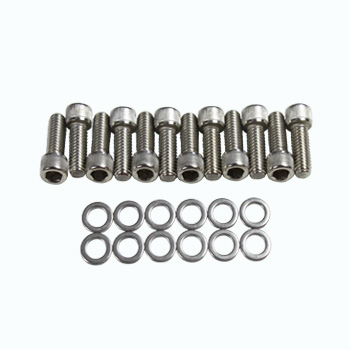 Power Products, Intake Bolts w/ Washers, AMC V8, Allen Head, Stainless Steel, Set of 12