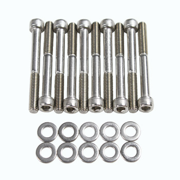 Power Products, Intake Bolts w/ Washers, Chev LS 55mm UHL, Allen Head, Stainless Steel, Set of 10