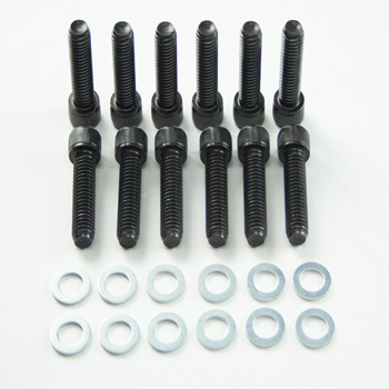 Power Products, Intake Bolts w/ Washers, Dodge/Chrysler SB, Allen Head, Black Oxide, Set of 12