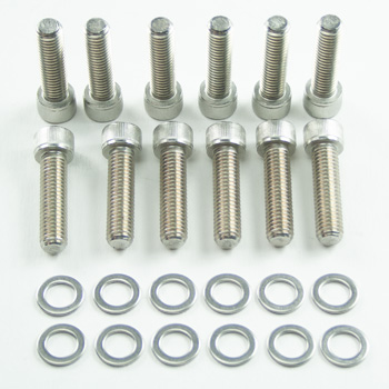 Power Products, Intake Bolts w/ Washers, Dodge/Chrysler SB, Allen Head, Stainless Steel, Set of 12