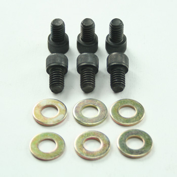 Power Products, Lifter Valley Cover Bolts w/ Washers, Dodge/Chrysler BB, Allen Head, Black Oxide, Set of 6