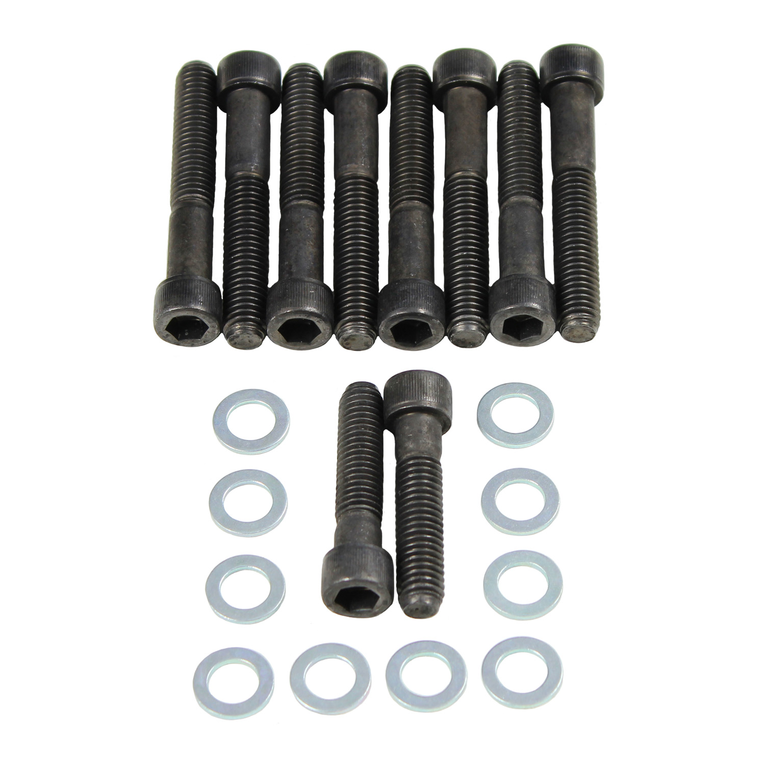 Power Products, Intake Bolts w/ Washers, Ford FE 360-428, Allen Head, Black Oxide, Set of 10