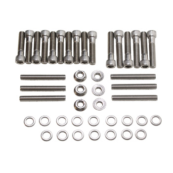 Power Products, Intake Bolts w/ Washers, Ford 429-460, Allen Head, Stainless Steel, Set of 16 + 6 Studs