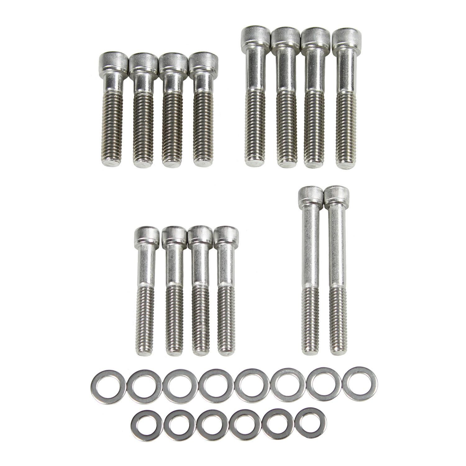 Power Products, Intake Bolts w/ Washers, Ford 351C, Allen Head, Stainless Steel, Set of 14